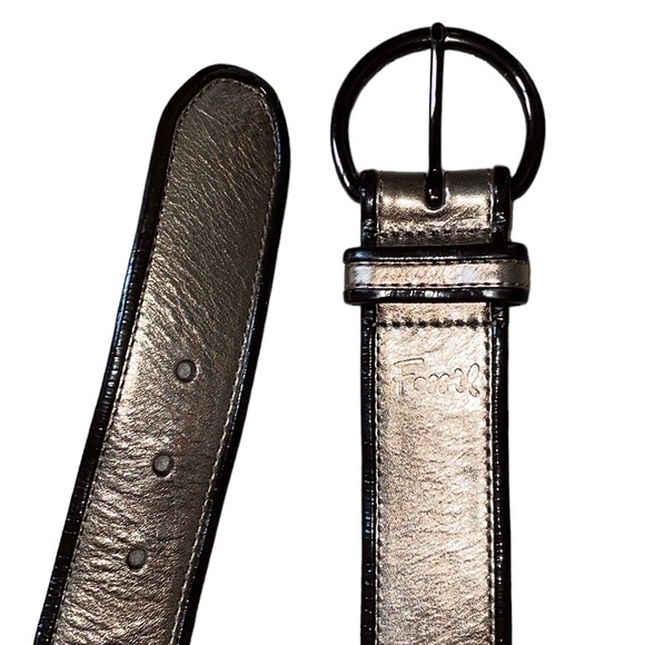 Fossil Genuine Leather Gold Metallic Brown Belt, Size Medium - Picture 4 of 11